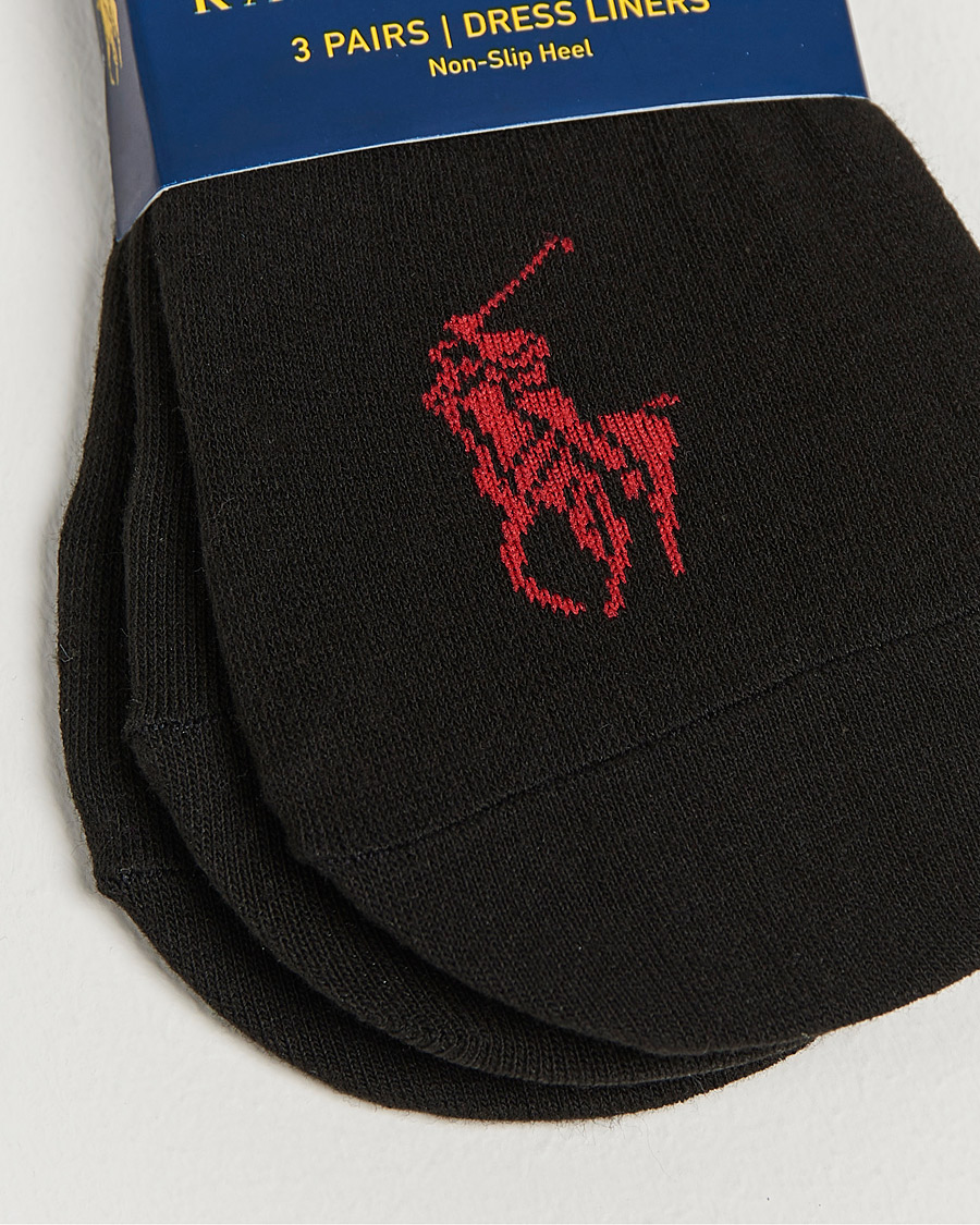 Homme | Sous-Vêtements Et Chaussettes | Polo Ralph Lauren | 3-Pack No Show Big Pony Socks Black