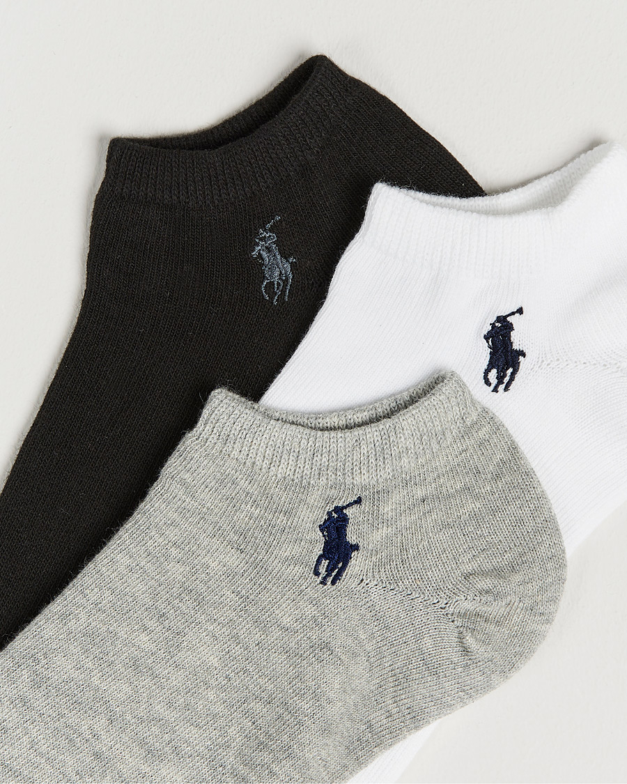 Homme | Preppy Authentic | Polo Ralph Lauren | 3-Pack Ghost Sock Black/Grey/White