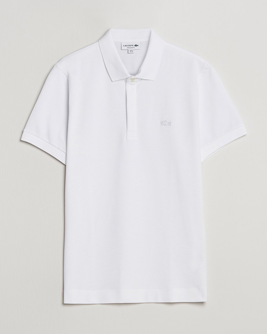 Homme | Polos | Lacoste | Regular Fit Tonal Crocodile Poloshirt White