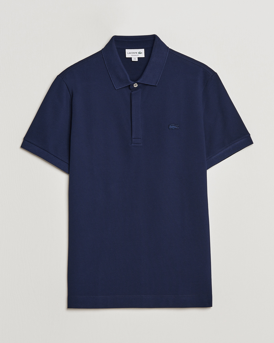 Homme | Polos | Lacoste | Regular Fit Tonal Crocodile Poloshirt Navy Blue