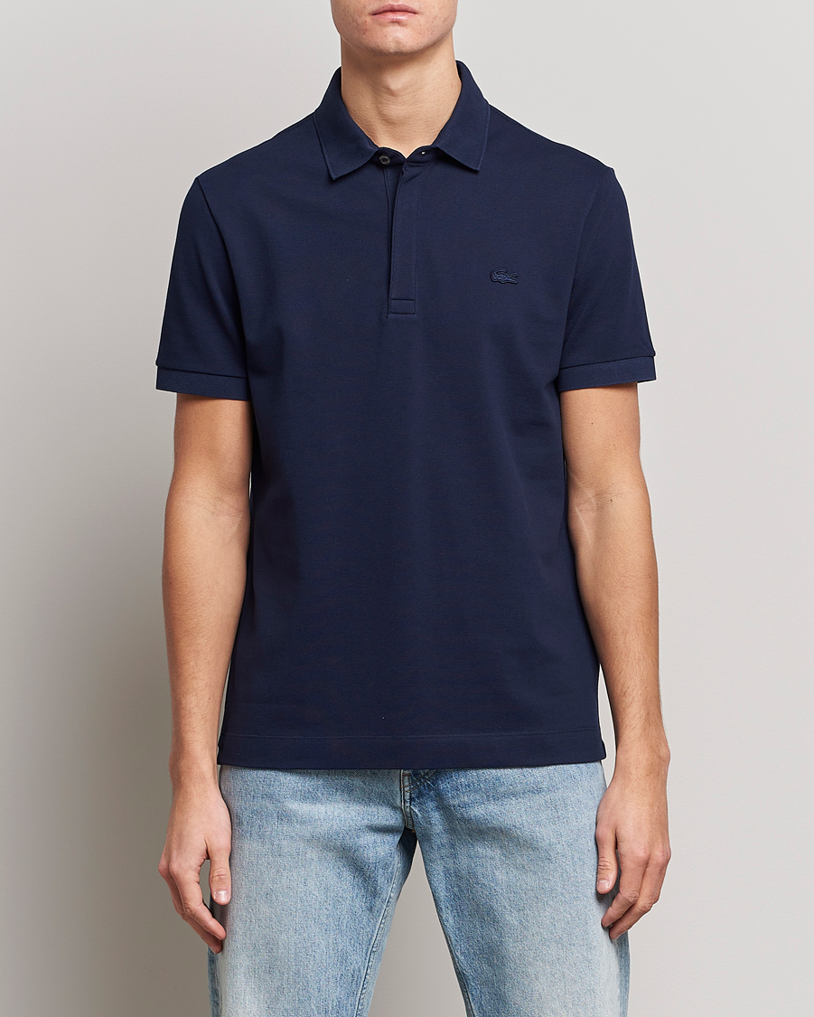 Homme | Polos | Lacoste | Regular Fit Tonal Crocodile Poloshirt Navy Blue