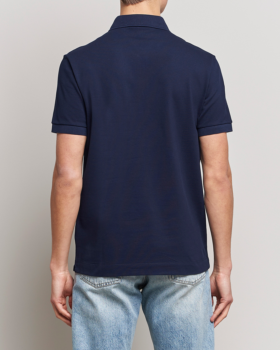Homme | Polos | Lacoste | Regular Fit Tonal Crocodile Poloshirt Navy Blue