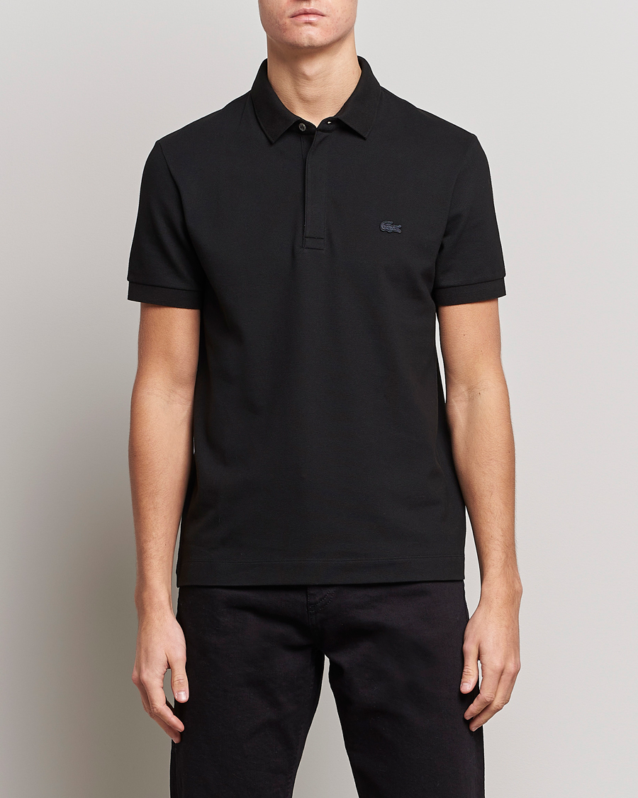 Homme | Polos | Lacoste | Regular Fit Tonal Crocodile Poloshirt Black