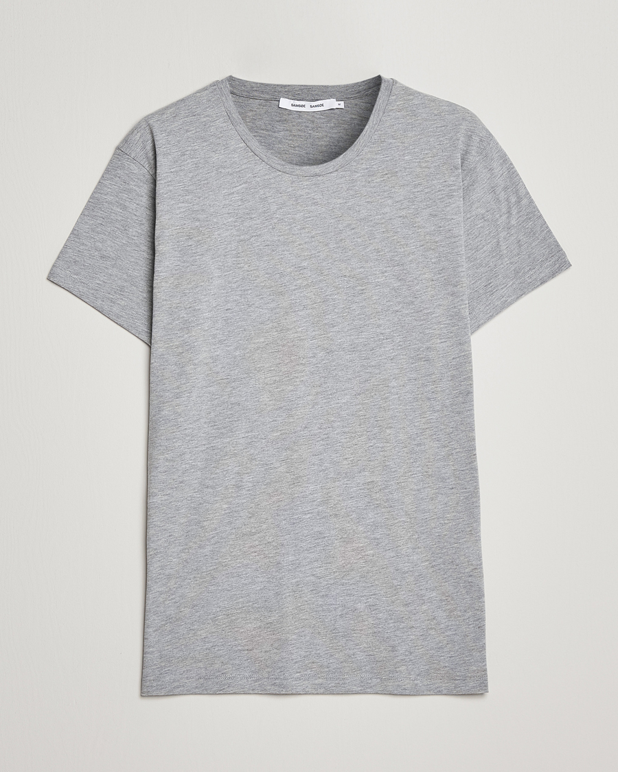 Homme | T-shirts | Samsøe Samsøe | Kronos Crew Neck Tee Light Grey Melange