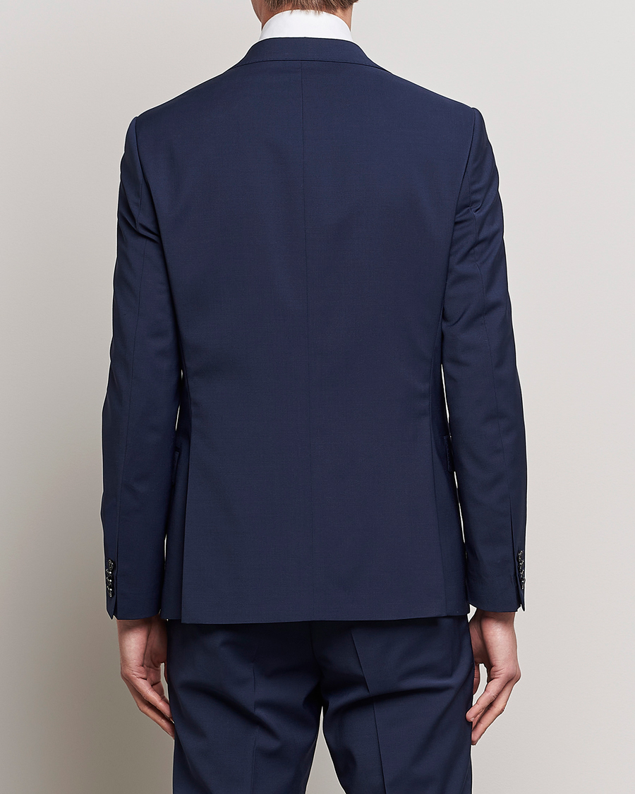 Homme | Blazers | Oscar Jacobson | Edmund Wool Stretch Blazer Blue