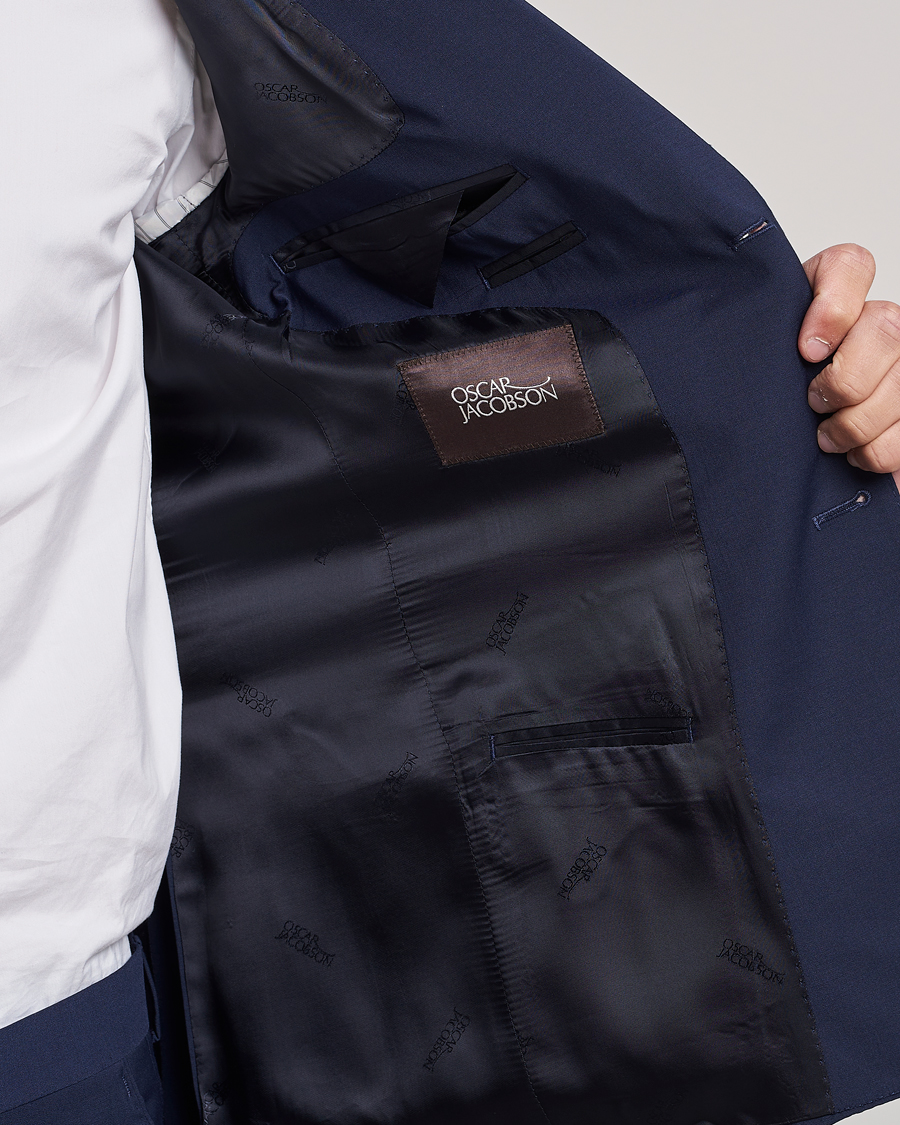 Homme | Blazers | Oscar Jacobson | Edmund Wool Stretch Blazer Blue
