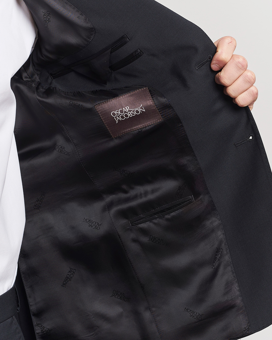 Homme | Blazers | Oscar Jacobson | Edmund Wool Stretch Blazer Black