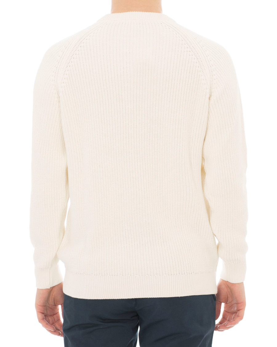 Homme | Pulls Et Tricots | Sunspel | Long Sleeve Rib Crew Neck Sweater Off White