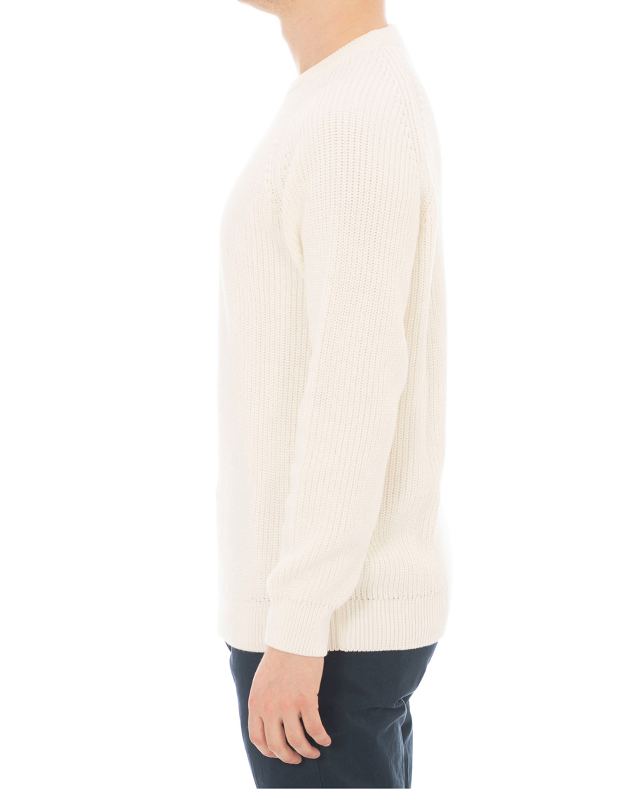 Homme | Pulls Et Tricots | Sunspel | Long Sleeve Rib Crew Neck Sweater Off White