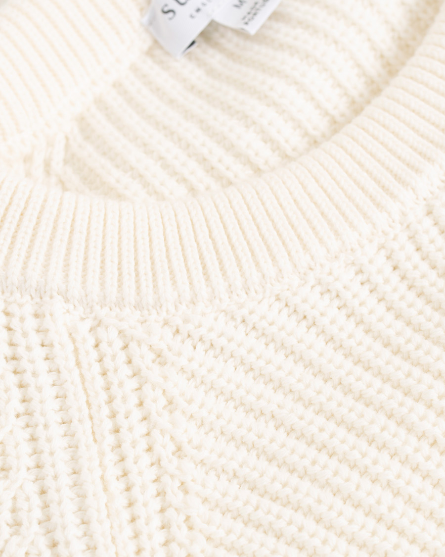 Homme | Pulls Et Tricots | Sunspel | Long Sleeve Rib Crew Neck Sweater Off White