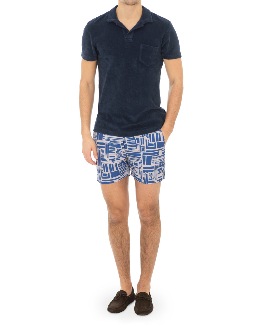 Homme | Maillots De Bain | Frescobol Carioca | Classic Short Swimshorts Linha Navy/Smoke Grey