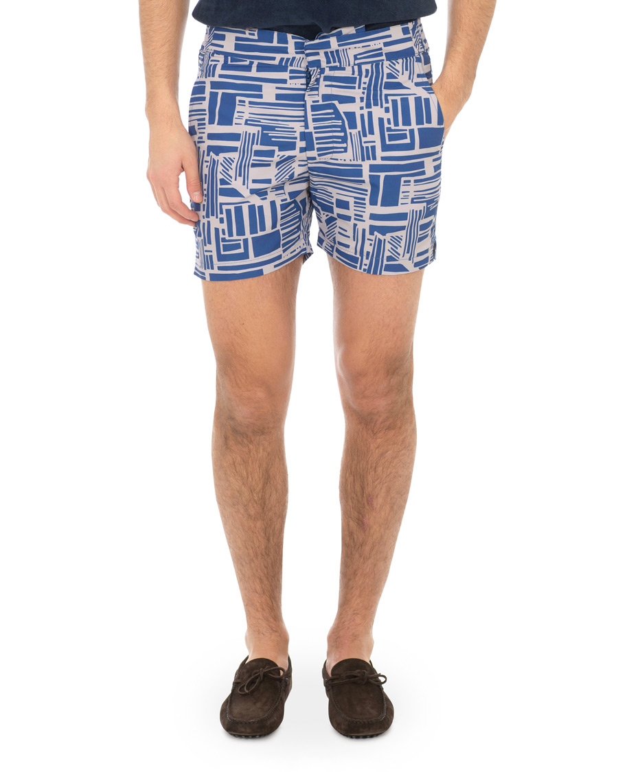 Homme | Maillots De Bain | Frescobol Carioca | Classic Short Swimshorts Linha Navy/Smoke Grey