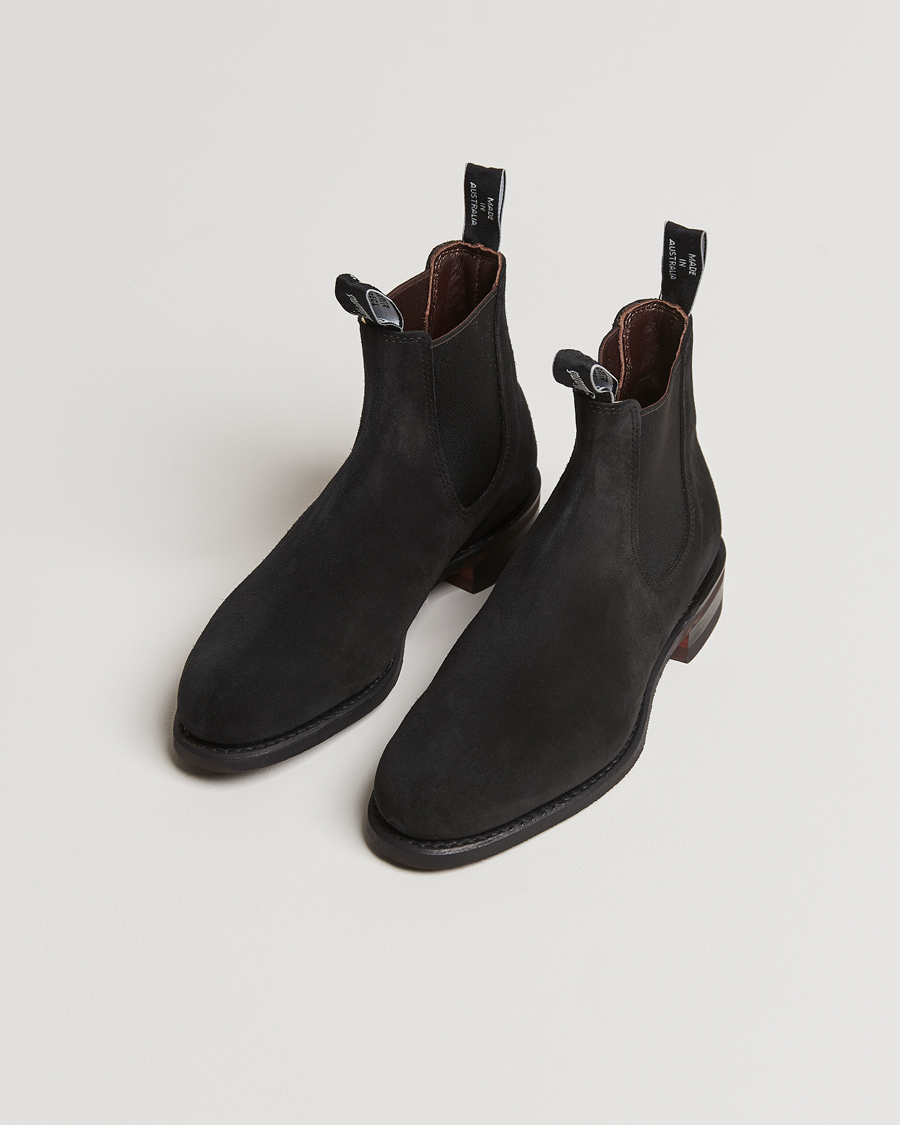 Homme | Chaussures Faites Main | R.M.Williams | Wentworth G Boot Black Suede