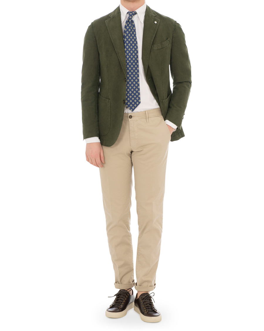 Homme | Blazers | L.B.M. 1911 | Jack Regular Fit Linen Blazer Military Green