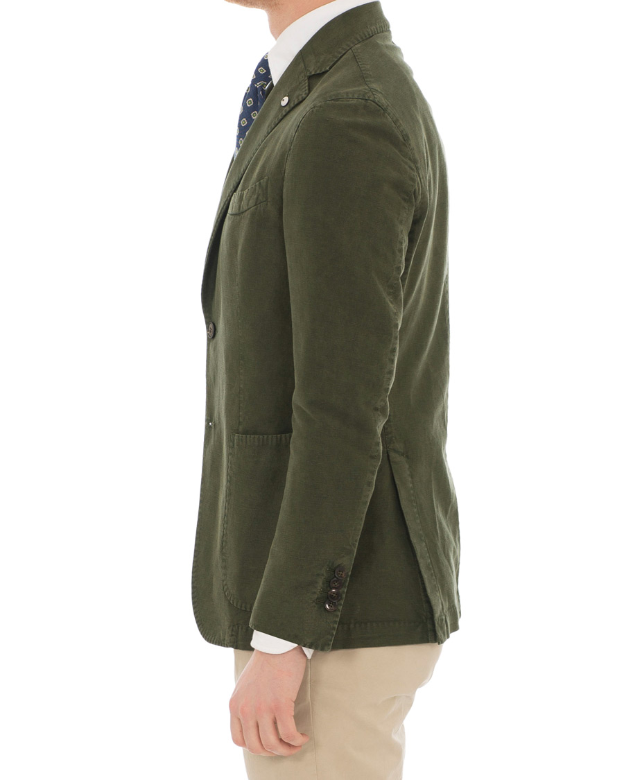 Homme | Blazers | L.B.M. 1911 | Jack Regular Fit Linen Blazer Military Green