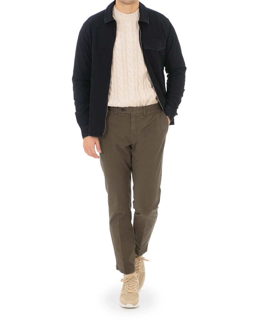 Homme | Chemises | Schnayderman?s | Schnayderman's Cotton Shirt Zip Jacket Dark Blue