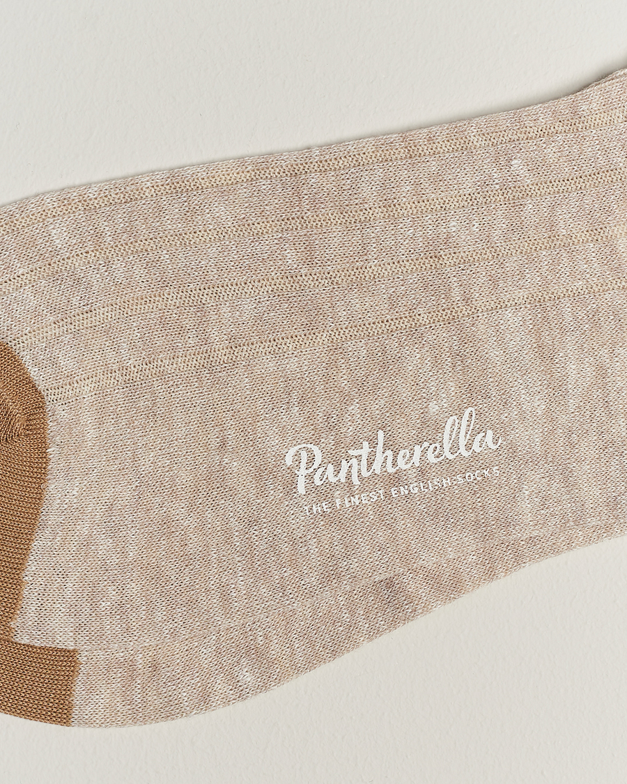 Homme | Sections | Pantherella | Hamada Linen/Cotton/Nylon Sock Beige