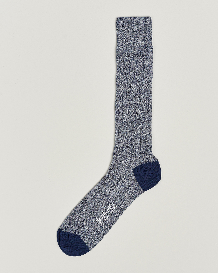 Homme | Sous-Vêtements Et Chaussettes | Pantherella | Hamada Linen/Cotton/Nylon Sock Indigo