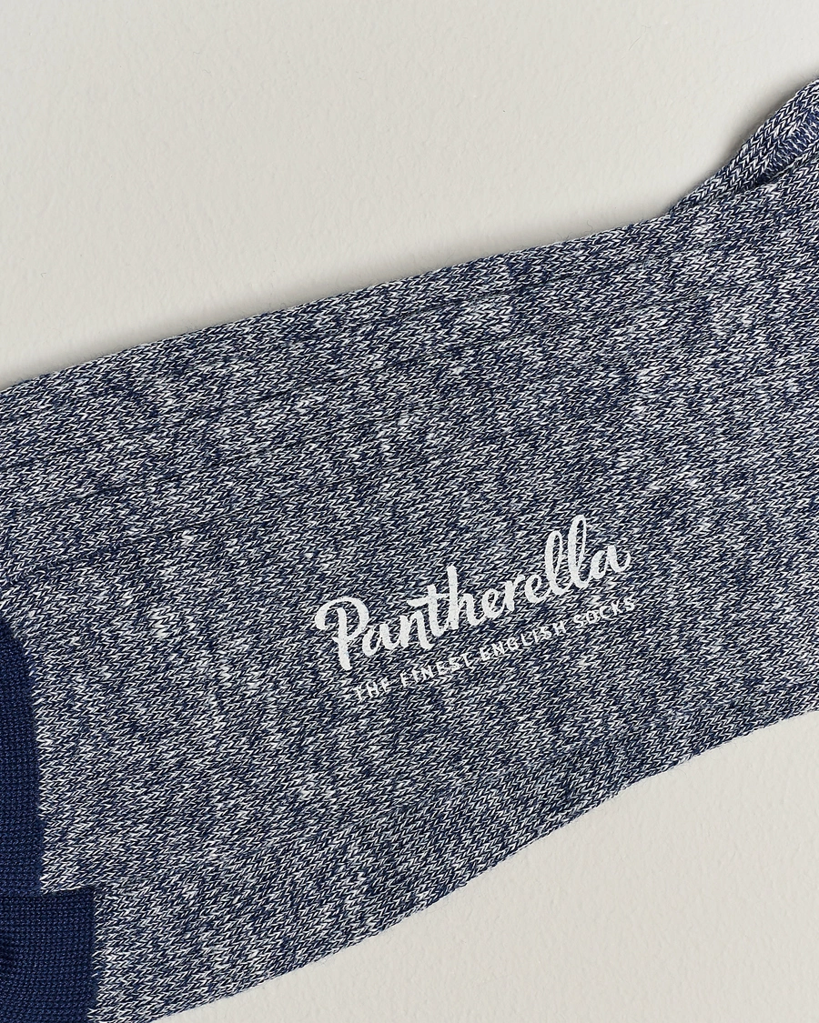 Homme | Pantherella | Pantherella | Hamada Linen/Cotton/Nylon Sock Indigo