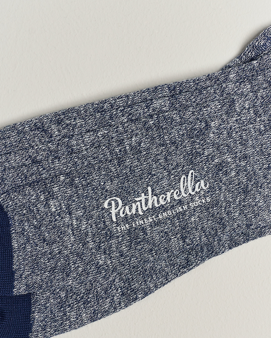 Homme | Sous-Vêtements Et Chaussettes | Pantherella | Hamada Linen/Cotton/Nylon Sock Indigo