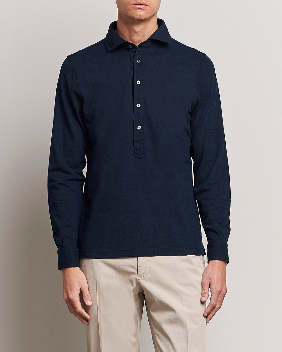 Homme | Sections | Gran Sasso | Popover Shirt Navy