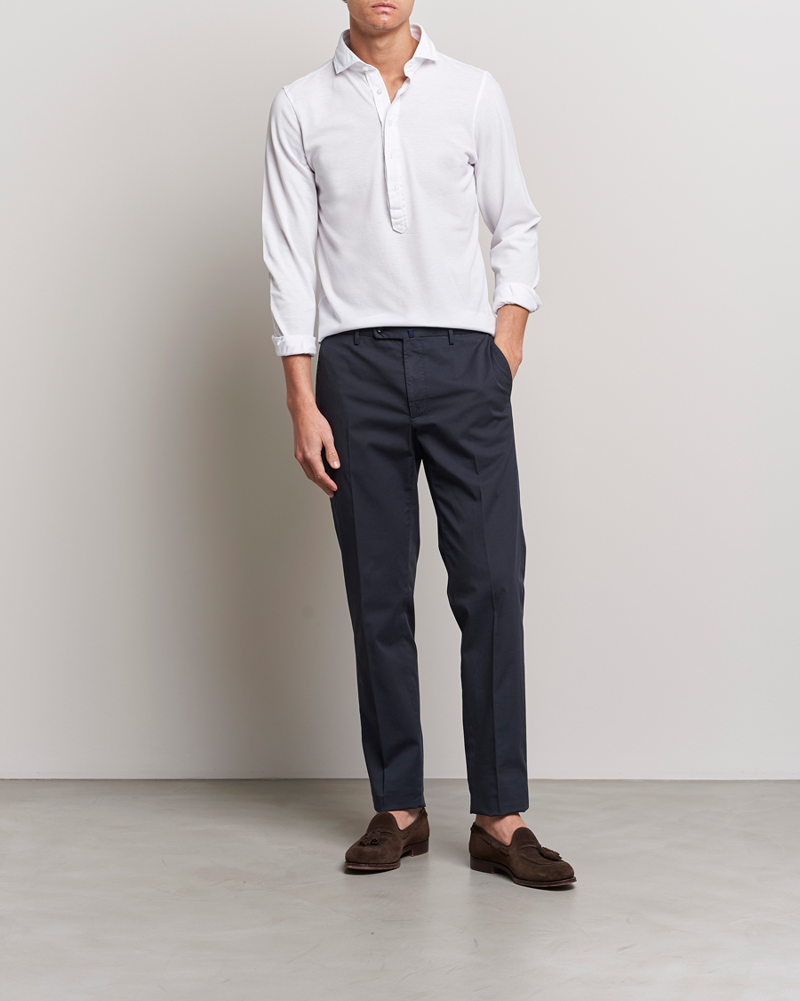 Homme | Chemises | Gran Sasso | Popover Shirt White