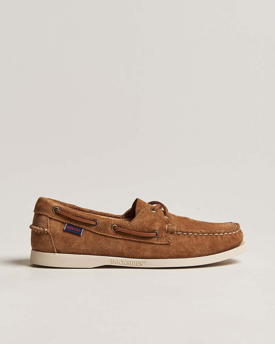 Homme | Chaussures Bateau | Sebago | Docksides Suede Boat Shoe Brown Cognac