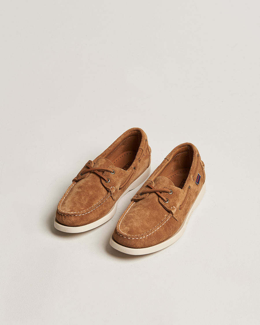 Homme | Chaussures Bateau | Sebago | Docksides Suede Boat Shoe Brown Cognac