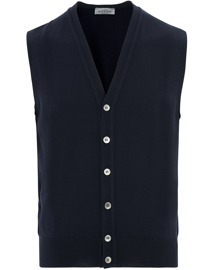Homme | Pulls Et Tricots | Berg&Berg | Börje Sleeveless Cardigan Navy