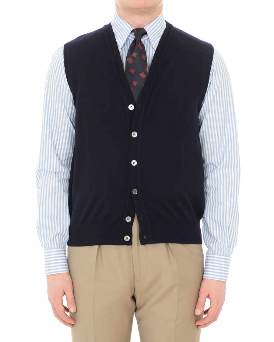 Homme | Pulls Et Tricots | Berg&Berg | Börje Sleeveless Cardigan Navy