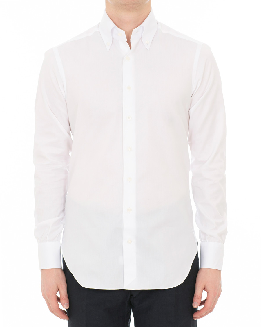Homme | Chemises | Berg&Berg | Frithof Handmade Button Down Cotton Shirt White