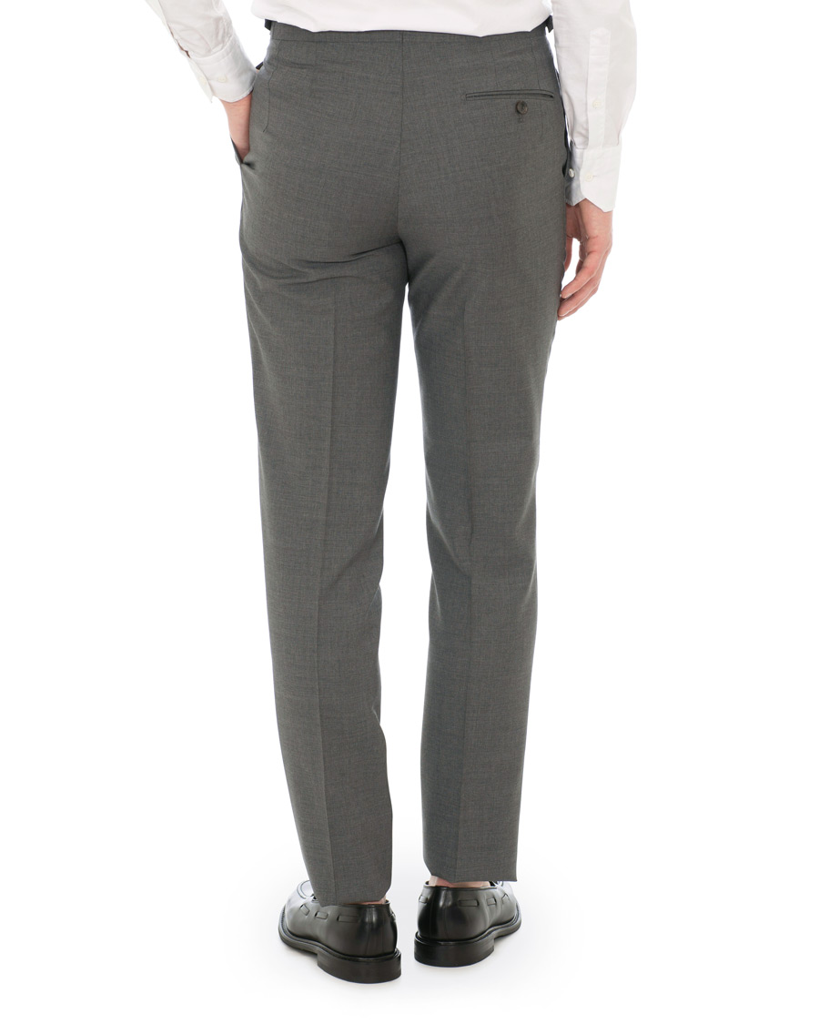 Homme | Pantalons | Berg&Berg | Arnold Pleated Side Adjuster Wool Trousers Grey