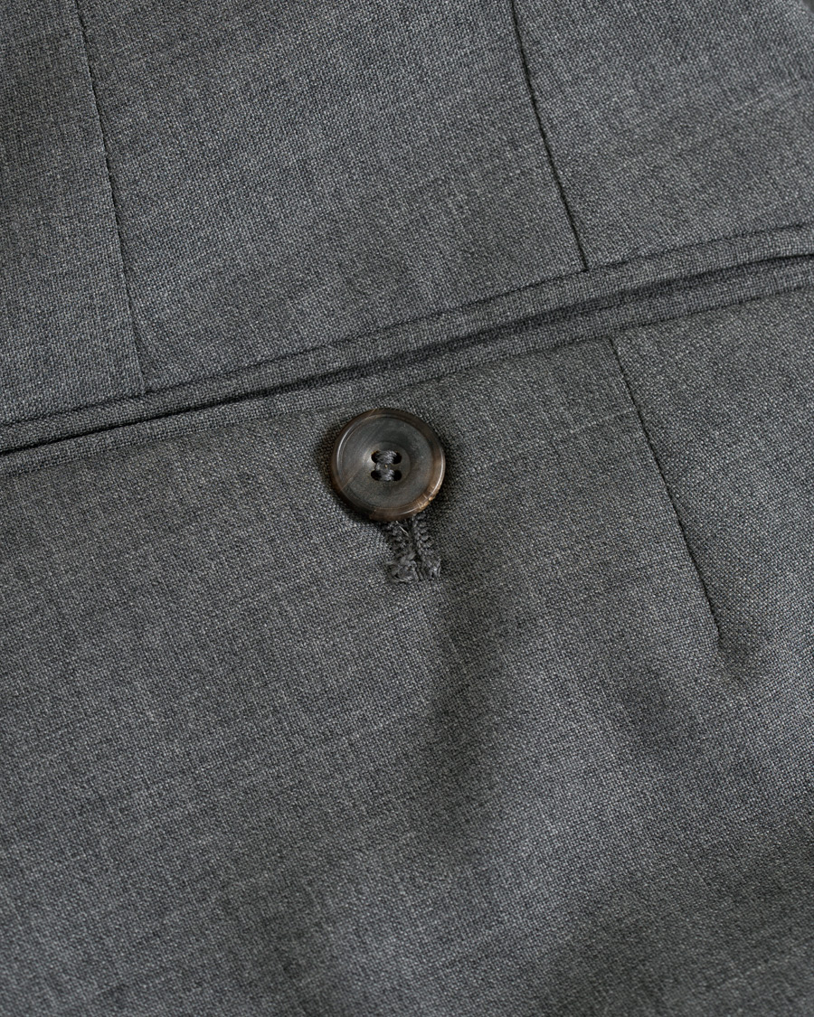Homme | Pantalons | Berg&Berg | Arnold Pleated Side Adjuster Wool Trousers Grey
