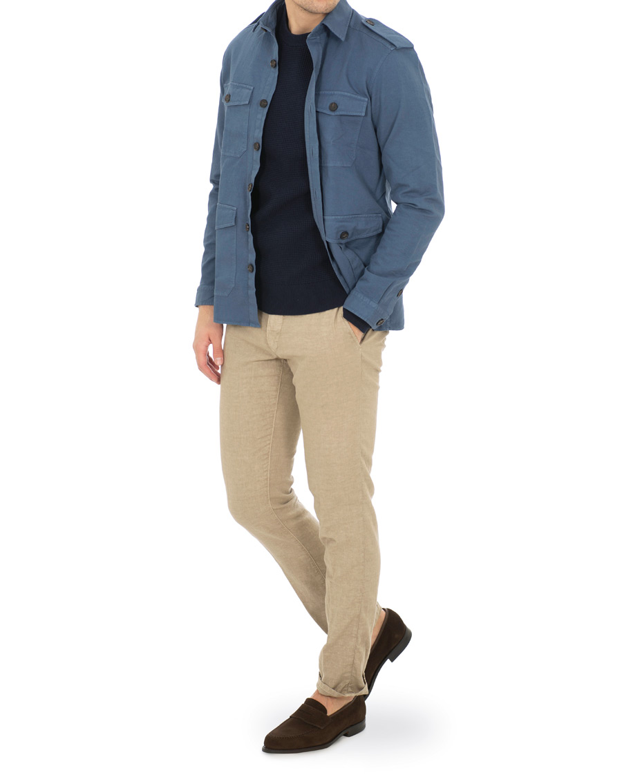 Homme | Chemises | Hackett | Four Pocket Overshirt Blue