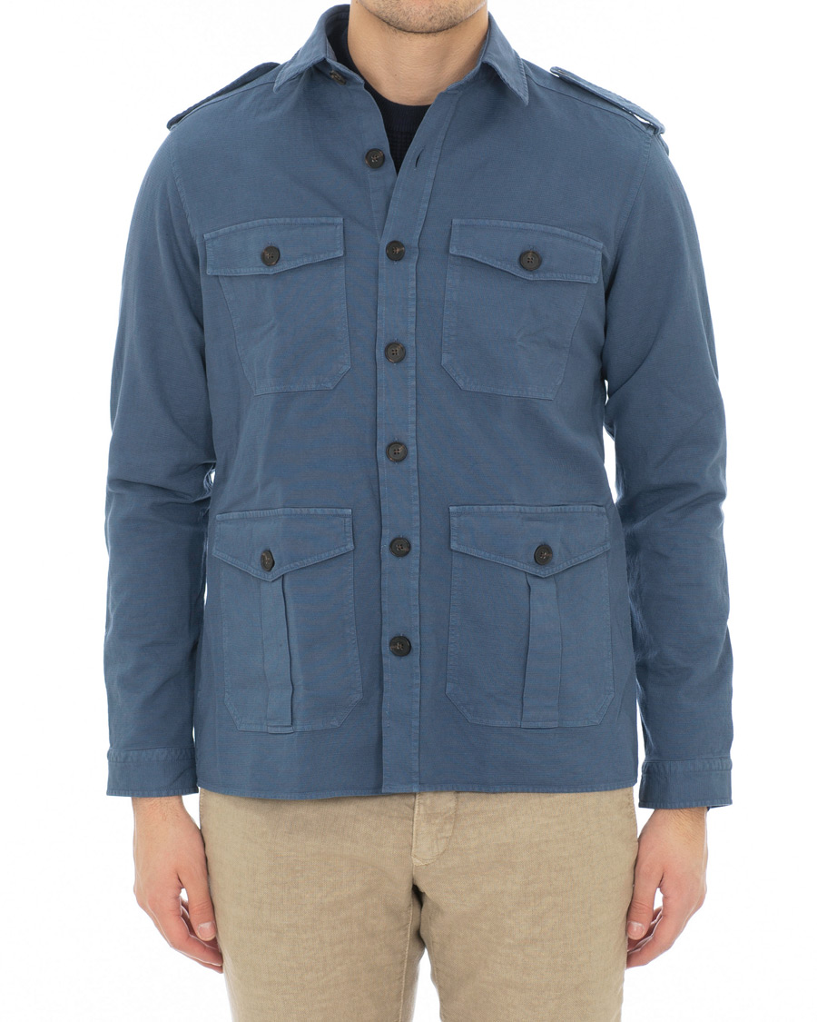 Homme | Chemises | Hackett | Four Pocket Overshirt Blue