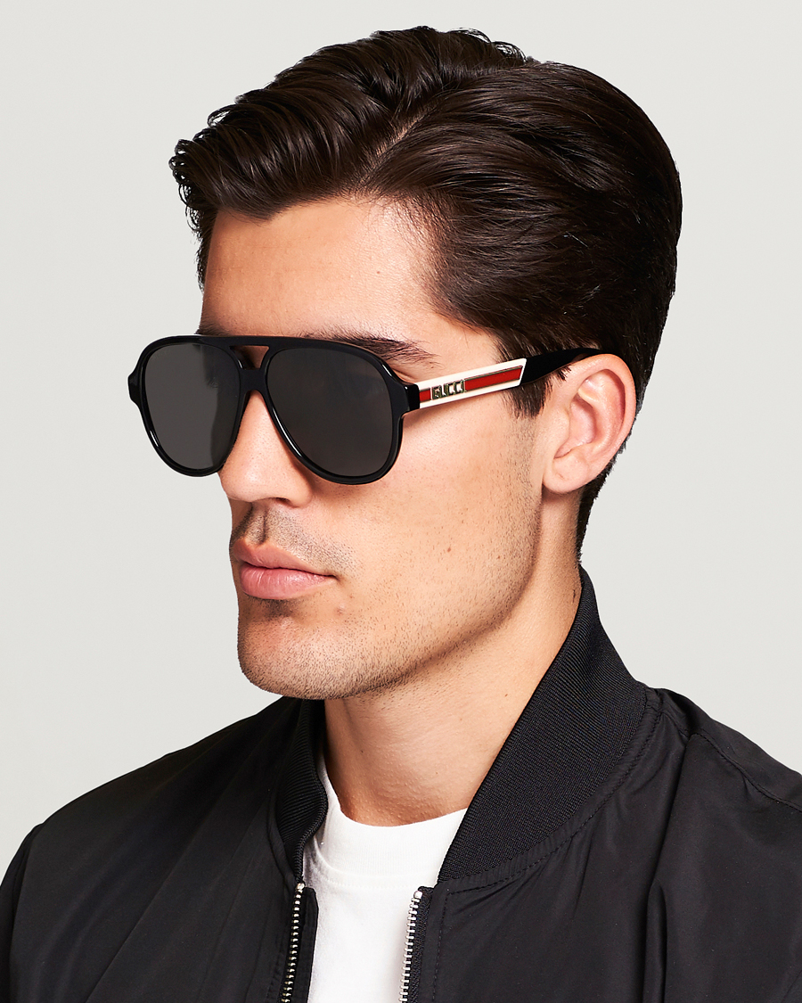 Homme | Gucci GG0463S Sunglasses Black/White/Grey | Gucci | GG0463S Sunglasses Black/White/Grey