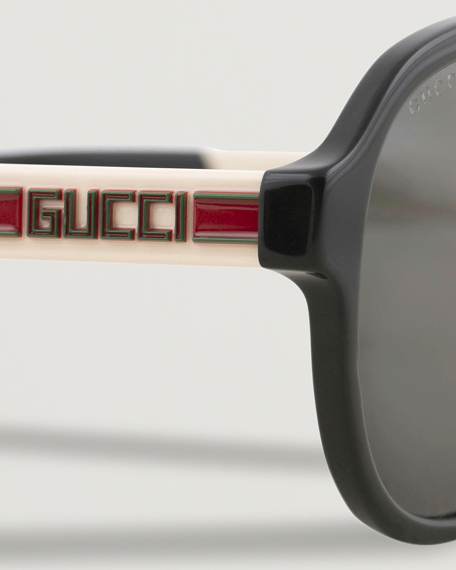 Homme | Gucci GG0463S Sunglasses Black/White/Grey | Gucci | GG0463S Sunglasses Black/White/Grey