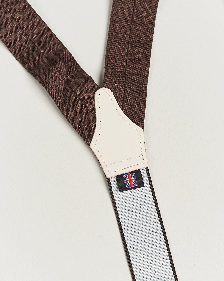 Homme | Bretelles | Albert Thurston | Linen Braces 38mm Brown