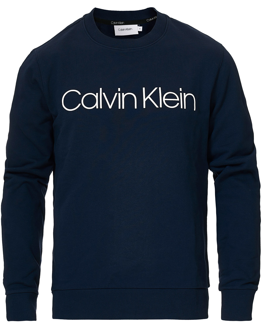 Homme | Pulls Et Tricots | Calvin Klein | Front Logo Sweatshirt Navy