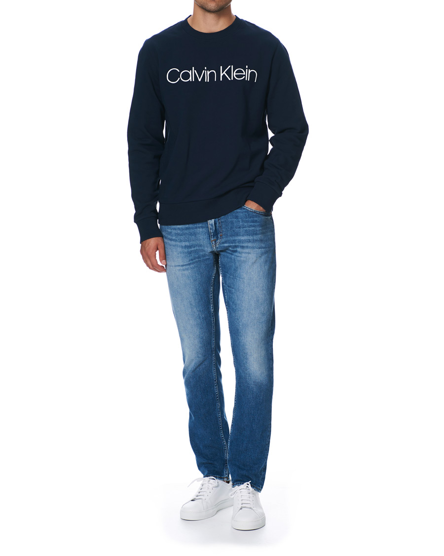 Homme | Pulls Et Tricots | Calvin Klein | Front Logo Sweatshirt Navy