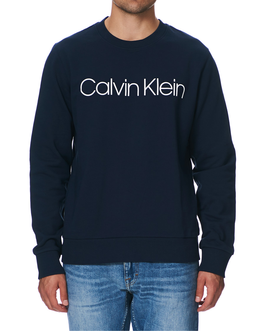 Homme | Pulls Et Tricots | Calvin Klein | Front Logo Sweatshirt Navy