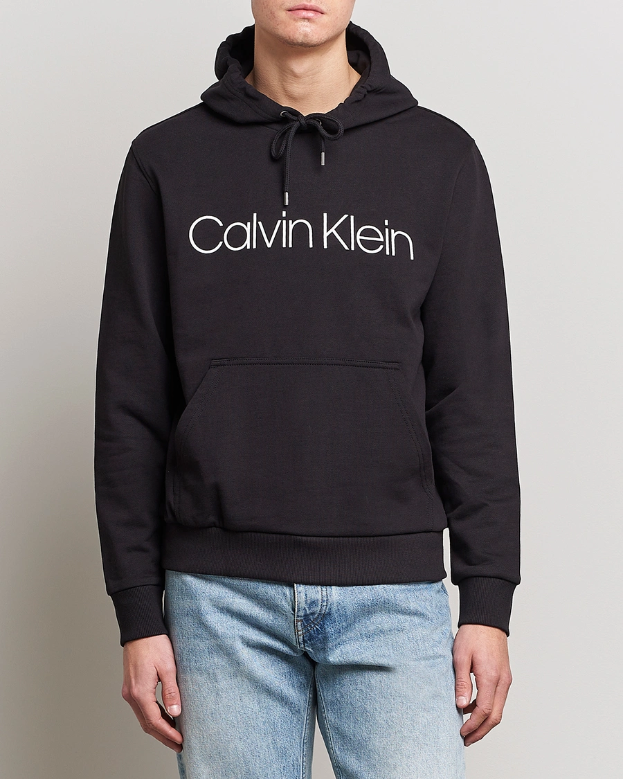 Homme | Pulls Et Tricots | Calvin Klein | Front Logo Hoodie Black