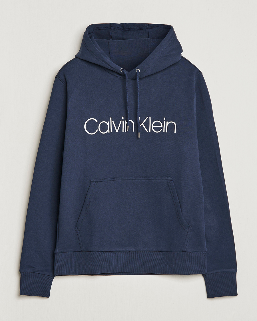 Homme | Pulls Et Tricots | Calvin Klein | Front Logo Hoodie Navy