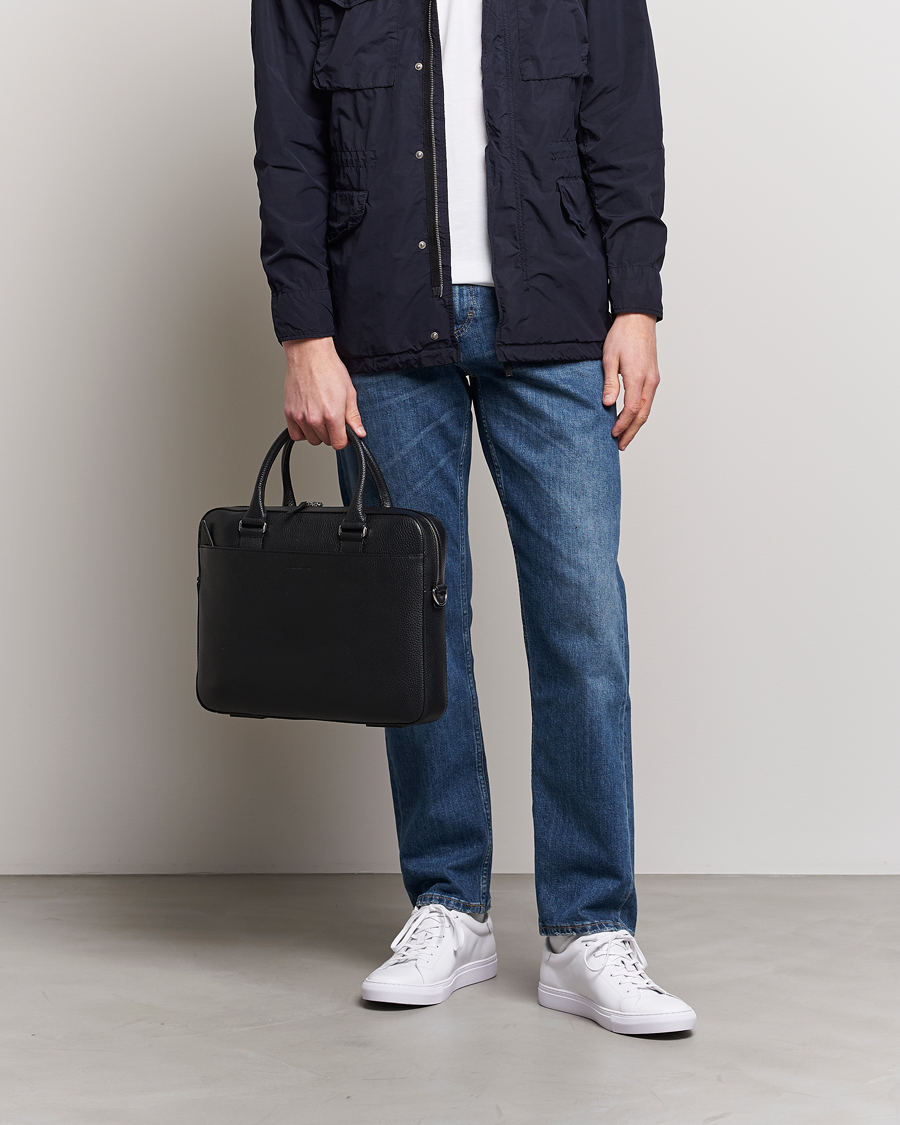 Homme |  | Tiger of Sweden | Bosun Grained Leather Briefcase Black