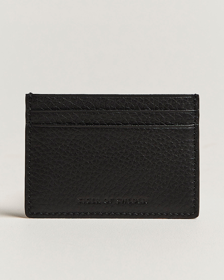 Homme | Portefeuilles | Tiger of Sweden | Wake Grained Leather Cardholder Black