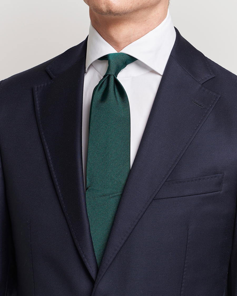 Men | Dark Suit | Amanda Christensen | Plain Classic Tie 8 cm Dark Green