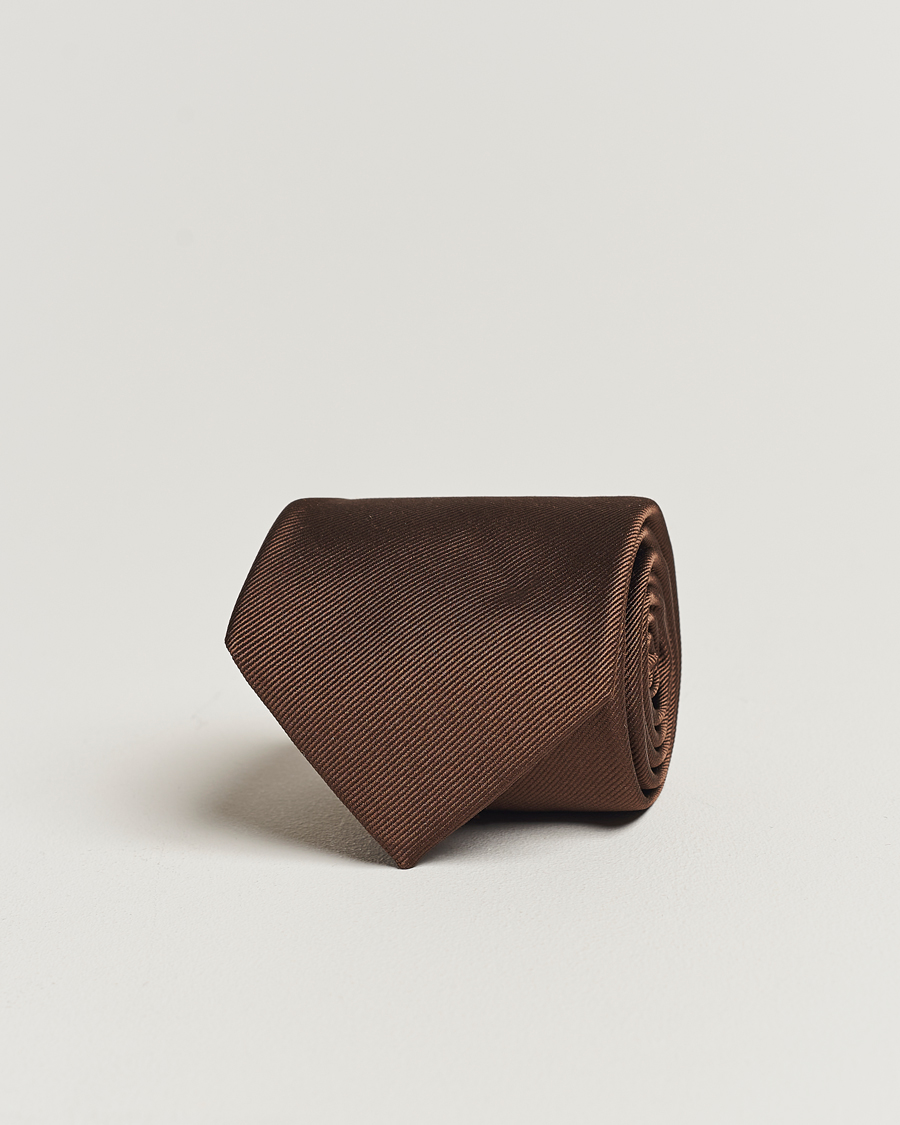 Homme | Cravates | Amanda Christensen | Plain Classic Tie 8 cm Brown