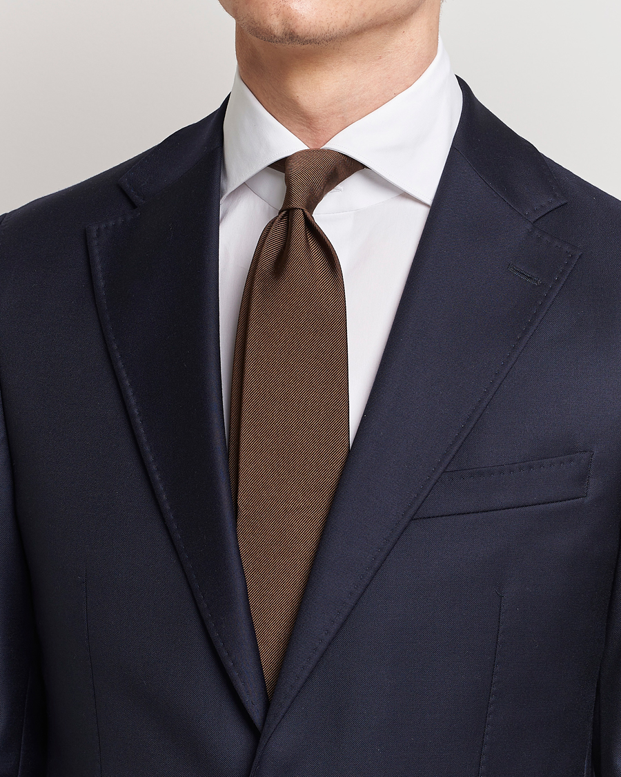 Homme | Cravates | Amanda Christensen | Plain Classic Tie 8 cm Brown