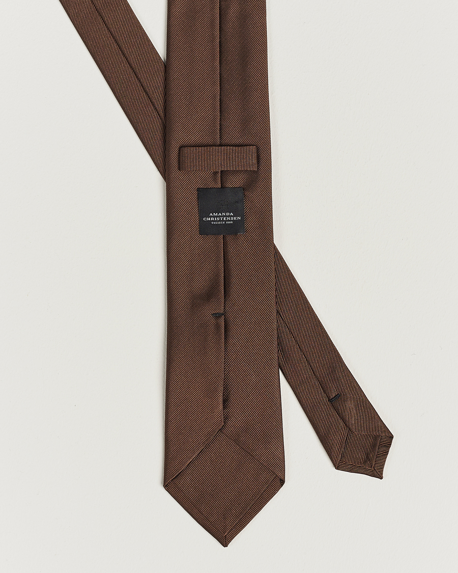 Homme | Amanda Christensen Plain Classic Tie 8 cm Brown | Amanda Christensen | Plain Classic Tie 8 cm Brown