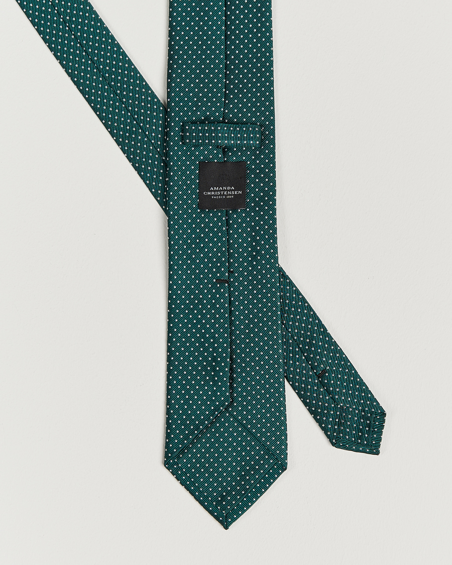 Homme | Cravates | Amanda Christensen | Micro Dot Classic Tie 8 cm Green/White